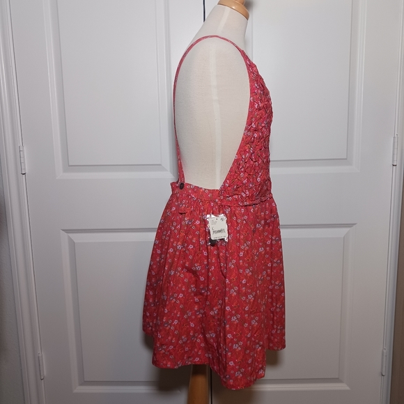 NWT Free People Cottage Core Floral Short Dress Smocked Front Poppy Combo - Picture 10 of 14